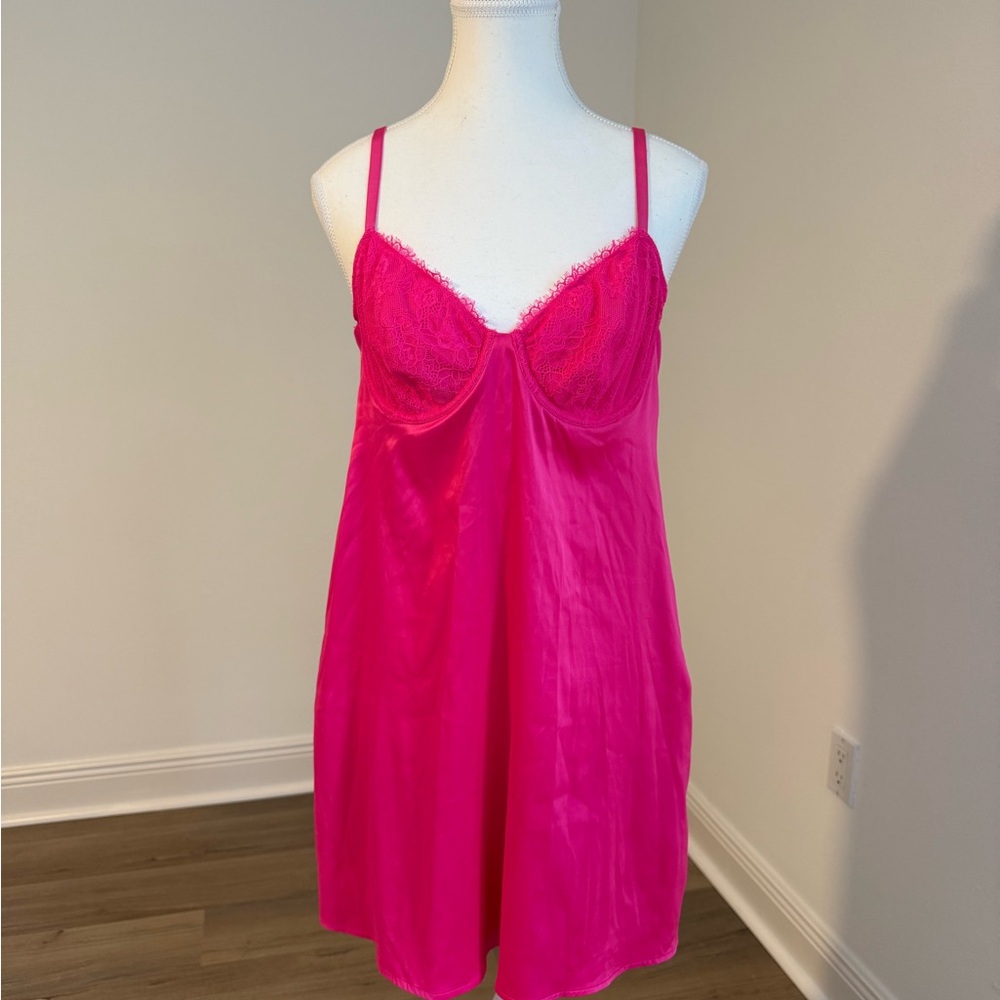 Auden Intimates Vibrant Pink Lace Chemise